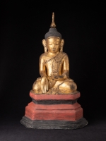 Antique Burmese Buddha statue from Burma made from lacquer
